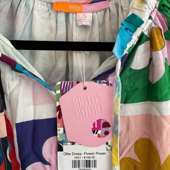 Briton Court Women's Ollie Dress Flower Power Colorful Pink Mod Small - Picture 3 of 5